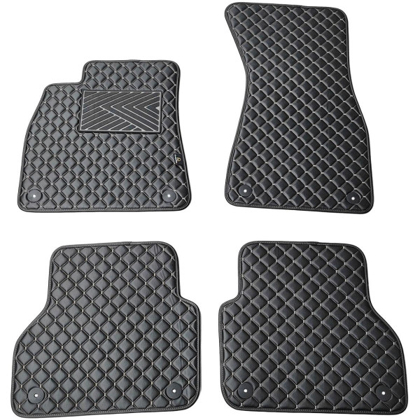 Eko ādas paklājiņi QuiltyMats AUDI A7 2018-2025g. (Melna / pelēkas šuves)
