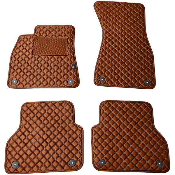Eko ādas paklājiņi QuiltyMats AUDI A7 2018-2025g. (Brūns / brūnas šuves)