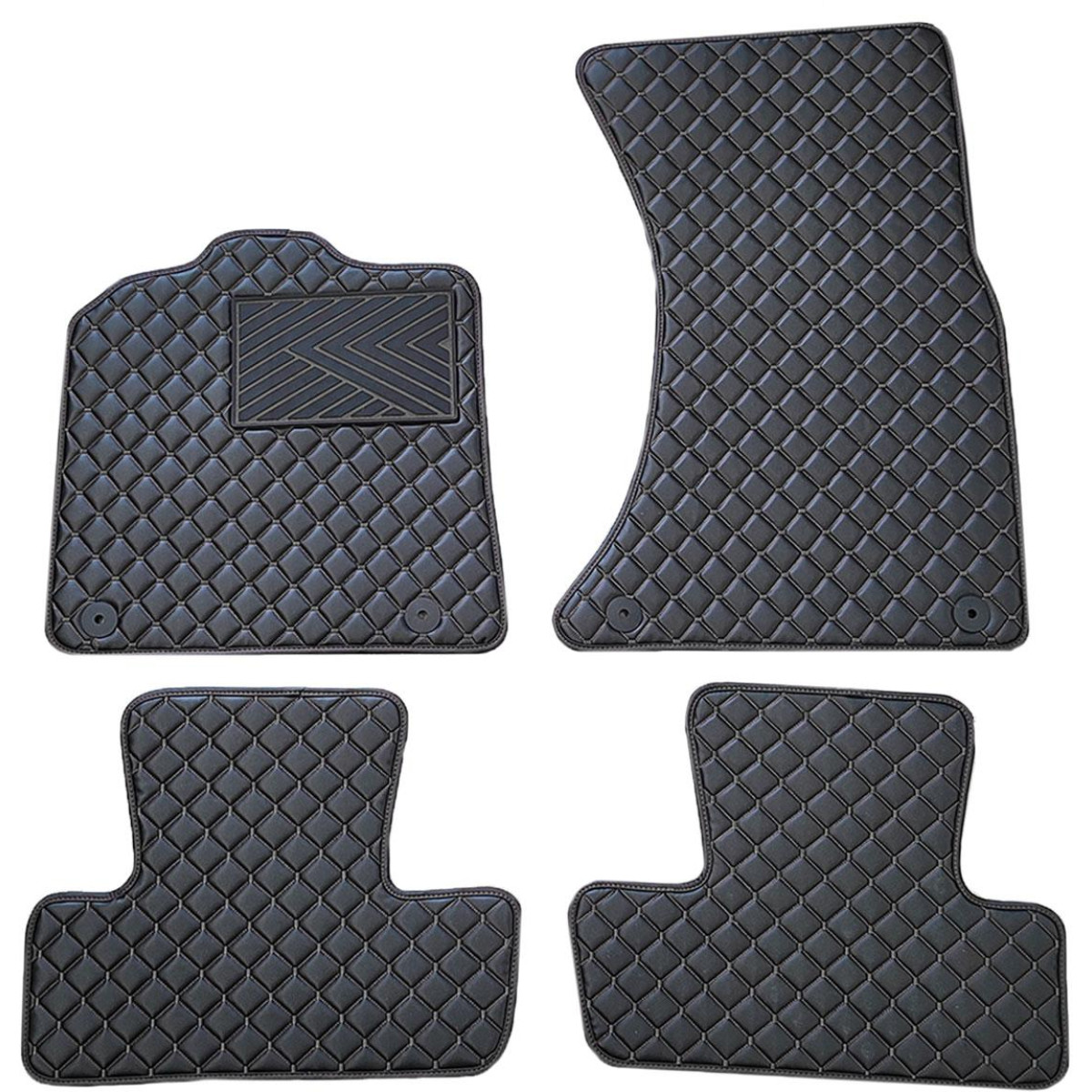 Eko ādas paklājiņi QuiltyMats AUDI Q5 2008-2016g. (Melna / melnas šuves)