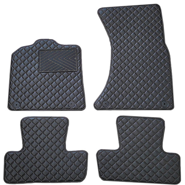 Eko ādas paklājiņi QuiltyMats AUDI Q5 2008-2016g. (Melna / melnas šuves)