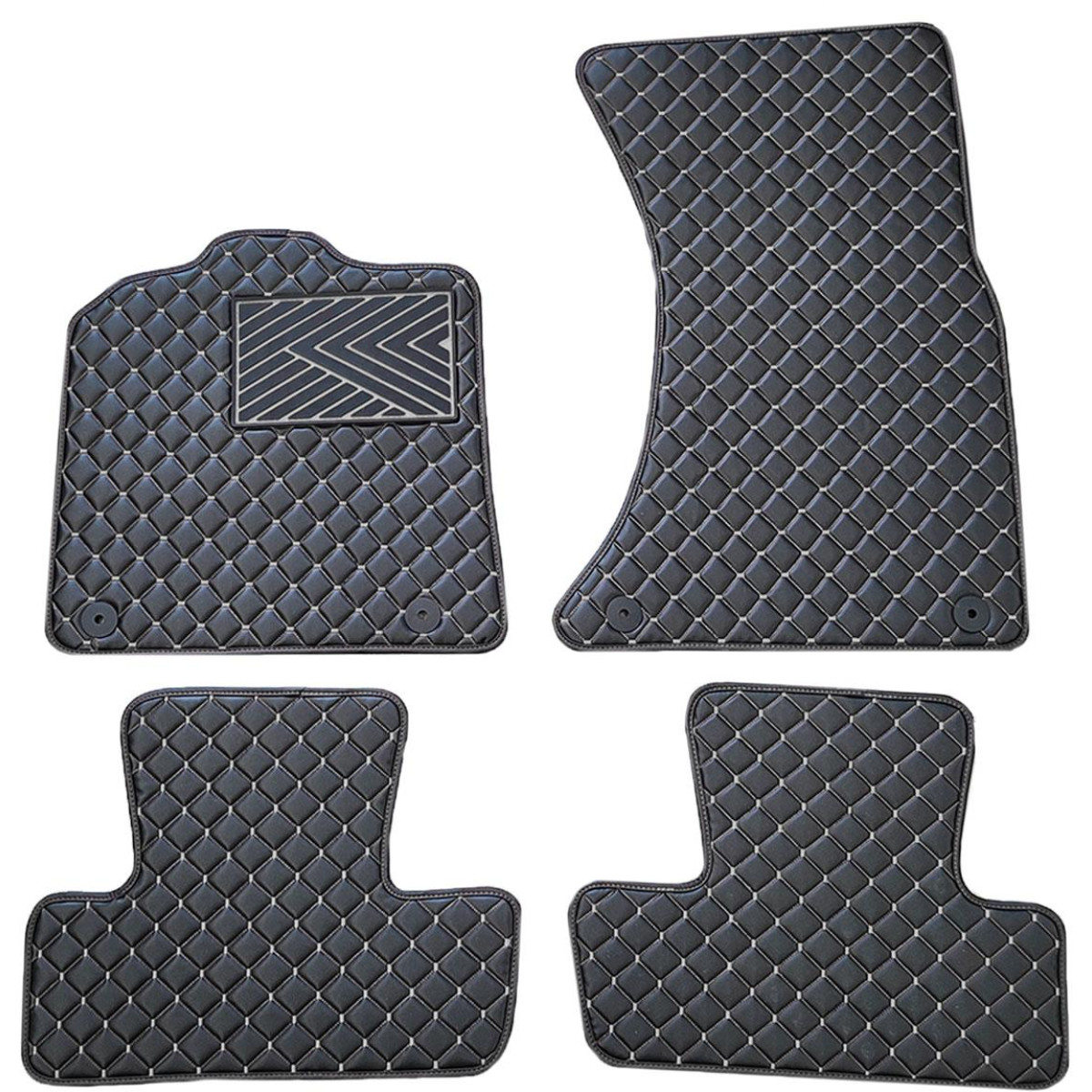 Eko ādas paklājiņi QuiltyMats AUDI Q5 2008-2016g. (Melna / pelēkas šuves)