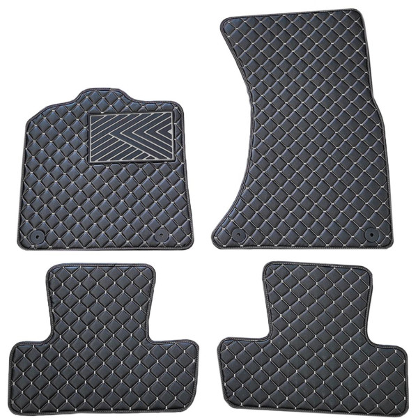 Eko ādas paklājiņi QuiltyMats AUDI Q5 2008-2016g. (Melna / pelēkas šuves)