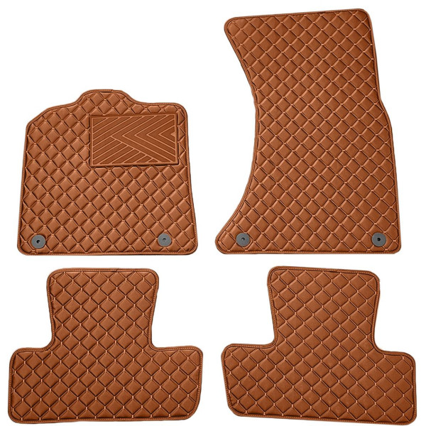 Eko ādas paklājiņi QuiltyMats AUDI Q5 2008-2016g. (Brūns / brūnas šuves)