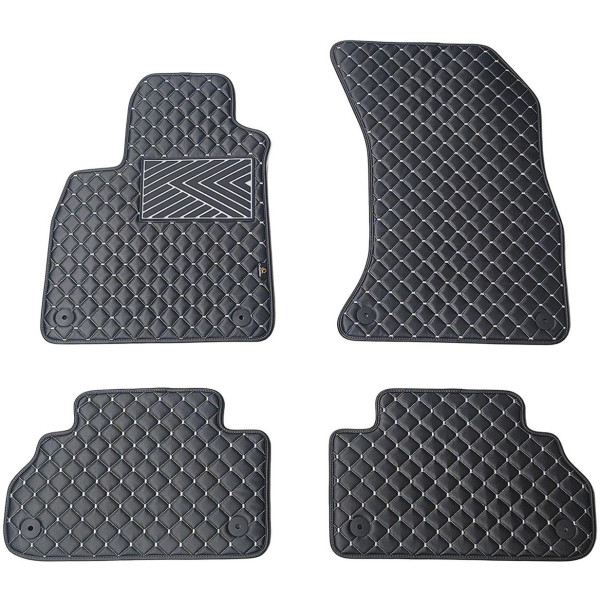 Eko ādas paklājiņi QuiltyMats AUDI Q5 2017-2025g. (Melna / pelēkas šuves)
