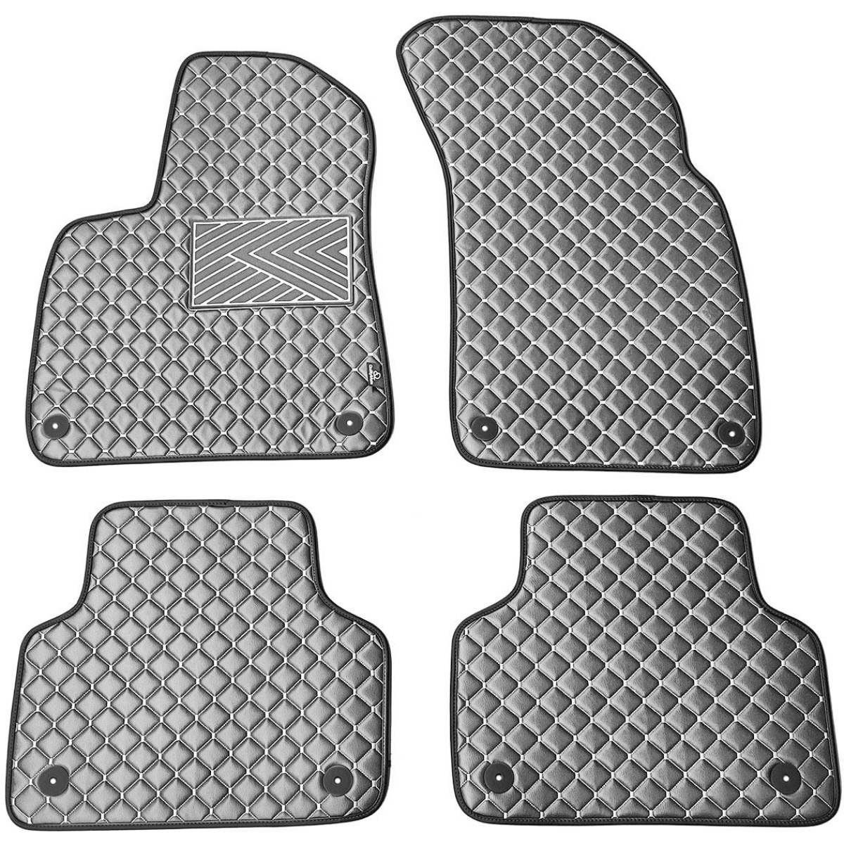 Eko ādas paklājiņi QuiltyMats AUDI Q7 no 2015g. (Pelēks / pelēkas šuves)