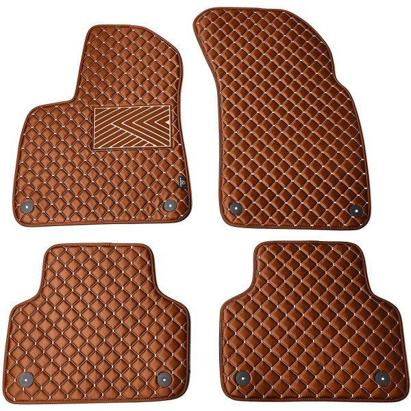 Eko ādas paklājiņi QuiltyMats AUDI Q7 no 2015g. (Brūns / brūnas šuves)
