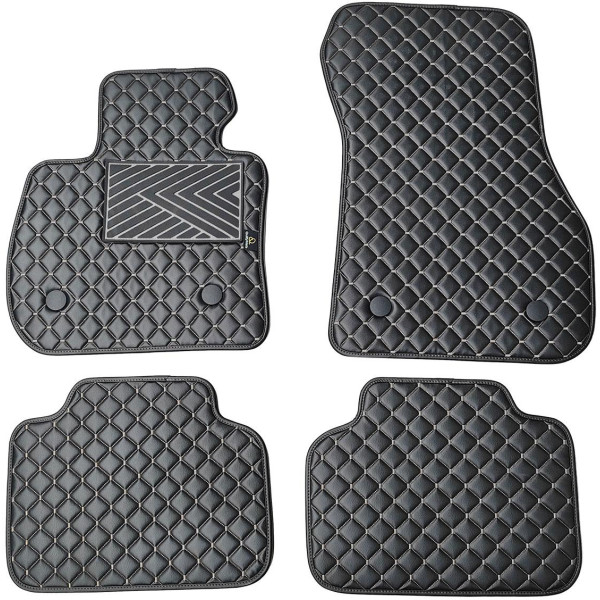 Eko ādas paklājiņi QuiltyMats BMW 2 ser. 2014-2021g. (F45) (Melna / pelēkas šuves)