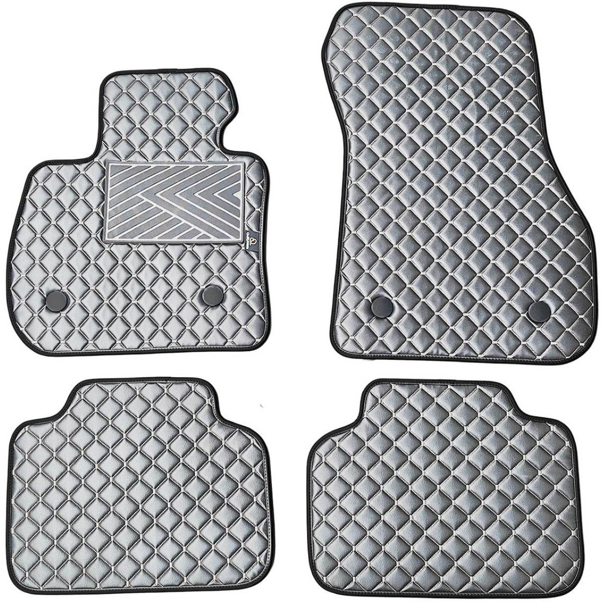 Eko ādas paklājiņi QuiltyMats BMW 2 ser. 2014-2021g. (F45) (Pelēks / pelēkas šuves)