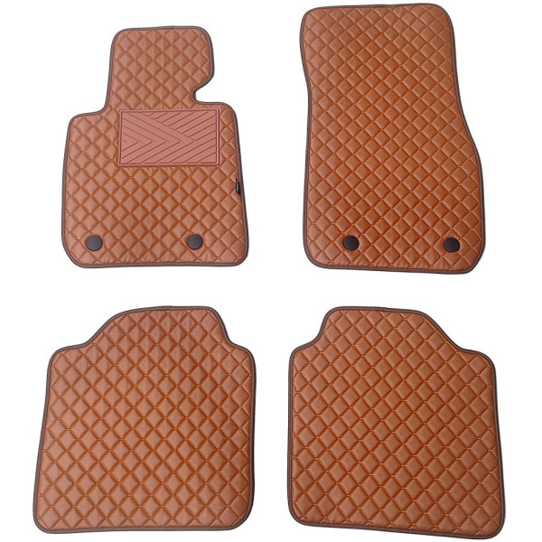 Eko ādas paklājiņi QuiltyMats BMW 3 ser. 2014-2020g. (GT F34) (Brūns / brūnas šuves)