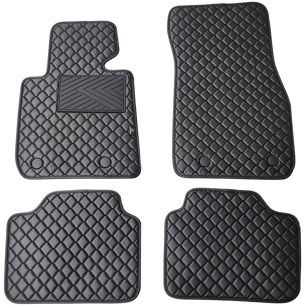 Eko ādas paklājiņi QuiltyMats BMW 3 ser. no 2019g. (G20/G21) (Melna / melnas šuves)