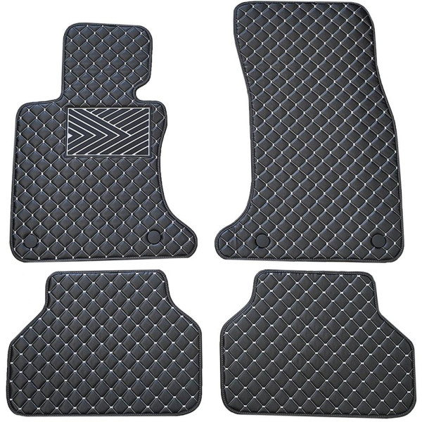 Eko ādas paklājiņi QuiltyMats BMW 5 ser. 2004-2010g. (E60/E61) (Melna / pelēkas šuves)