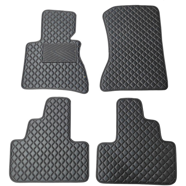 Eko ādas paklājiņi QuiltyMats BMW X3 2003-2010g. (E83) (Melna / melnas šuves)