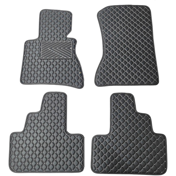 Eko ādas paklājiņi QuiltyMats BMW X3 2003-2010g. (E83) (Melna / pelēkas šuves)