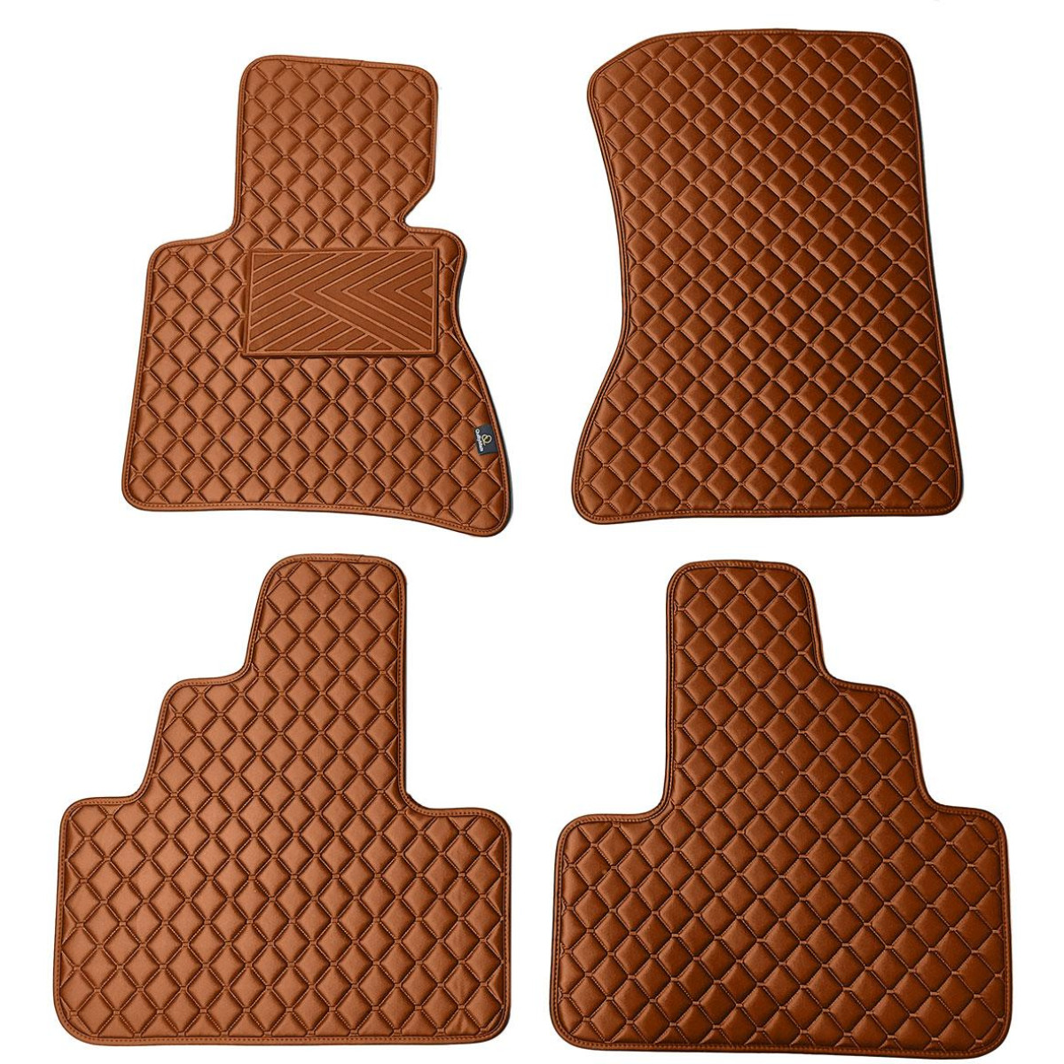 Eko ādas paklājiņi QuiltyMats BMW X3 2003-2010g. (E83) (Brūns / brūnas šuves)