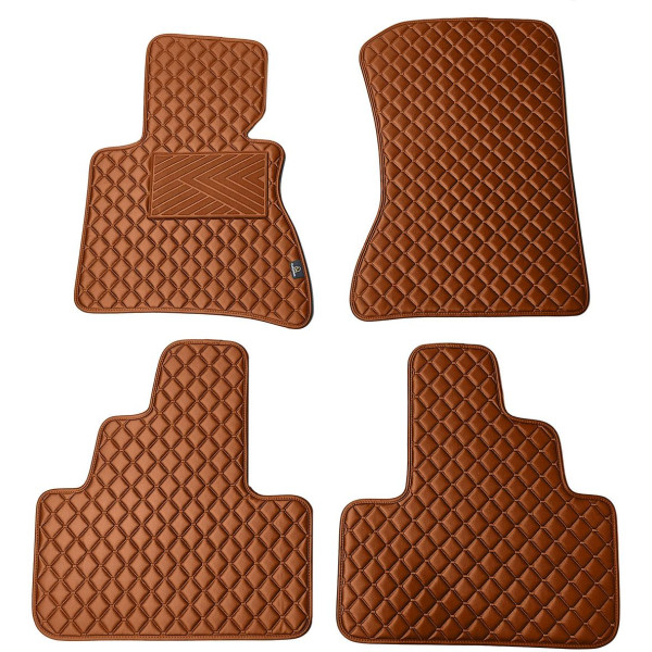 Eko ādas paklājiņi QuiltyMats BMW X3 2003-2010g. (E83) (Brūns / brūnas šuves)