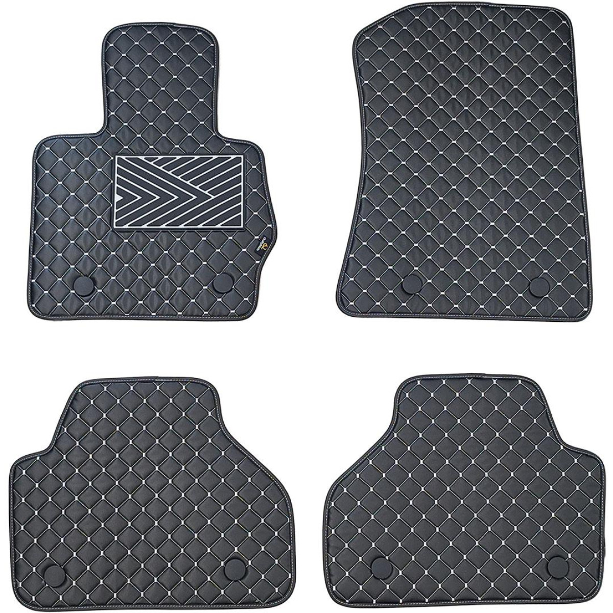 Eko ādas paklājiņi QuiltyMats BMW X3 2010-2017g. (F25) (Melna / pelēkas šuves)