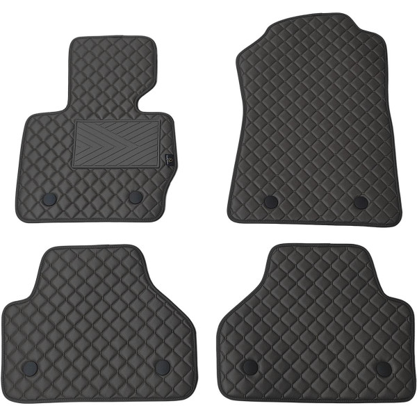 Eko ādas paklājiņi QuiltyMats BMW X4 2014-2018g. (F26) (Melna / melnas šuves)