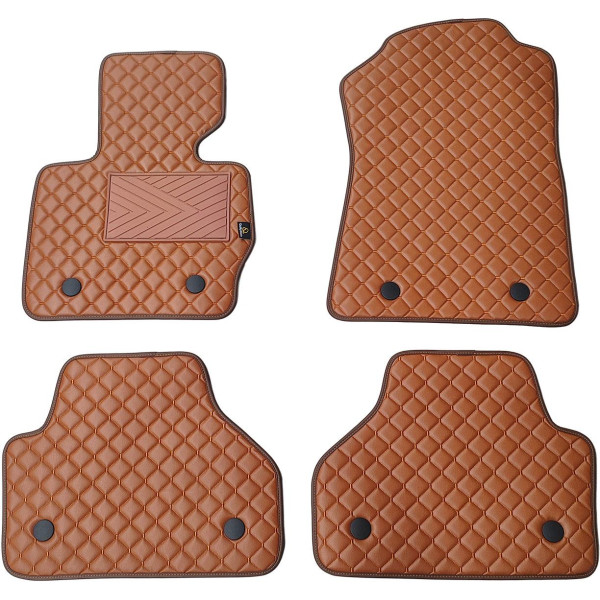 Eko ādas paklājiņi QuiltyMats BMW X4 2014-2018g. (F26) (Brūns / brūnas šuves)