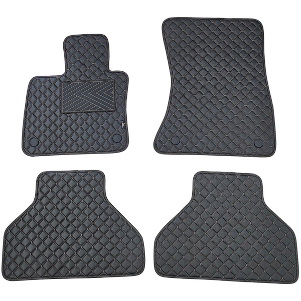 Eko ādas paklājiņi QuiltyMats BMW X5 2007-2013g. (E70) (Melna / melnas šuves)