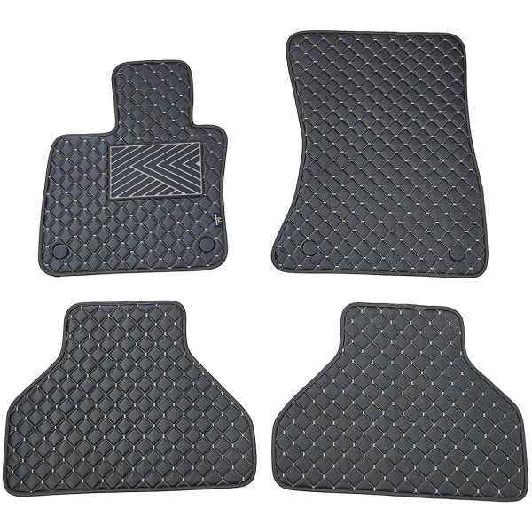 Eko ādas paklājiņi QuiltyMats BMW X5 2007-2013g. (E70) (Melna / pelēkas šuves)