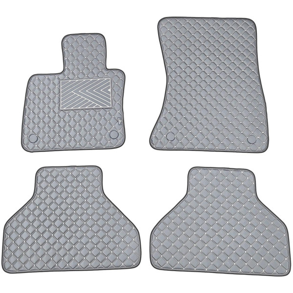 Eko ādas paklājiņi QuiltyMats BMW X5 2007-2013g. (E70) (Pelēks / pelēkas šuves)