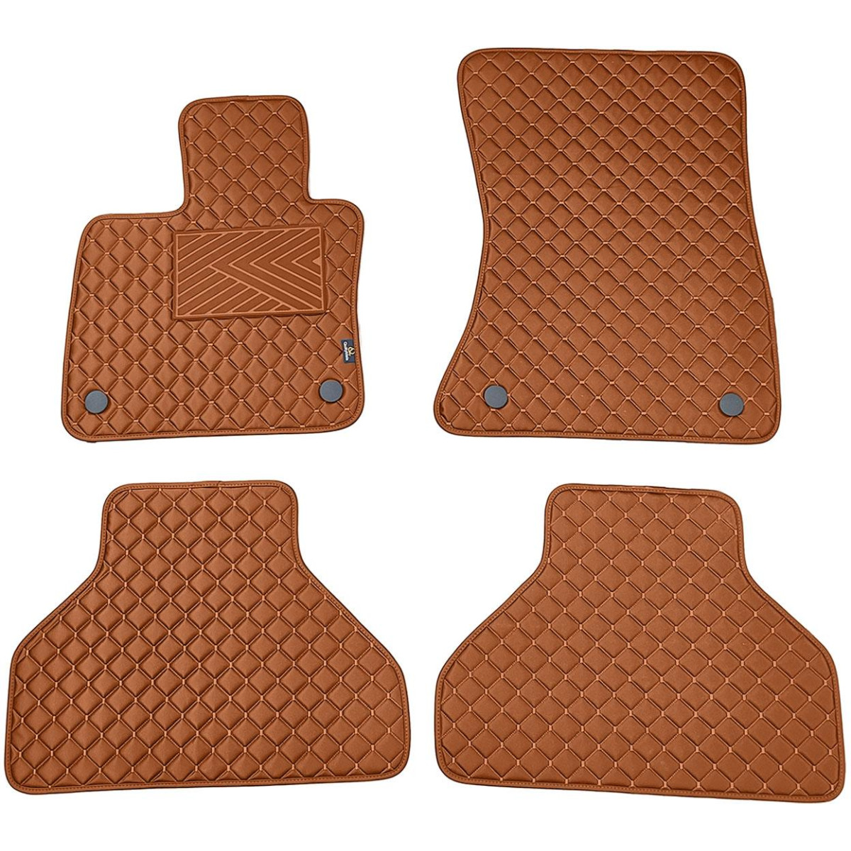 Eko ādas paklājiņi QuiltyMats BMW X5 2007-2013g. (E70) (Brūns / brūnas šuves)