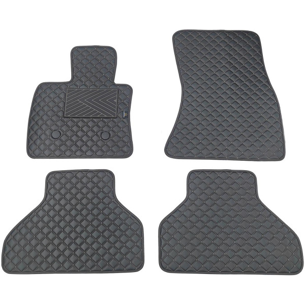 Eko ādas paklājiņi QuiltyMats BMW X5 2013-2018g. (F15) (Melna / melnas šuves)