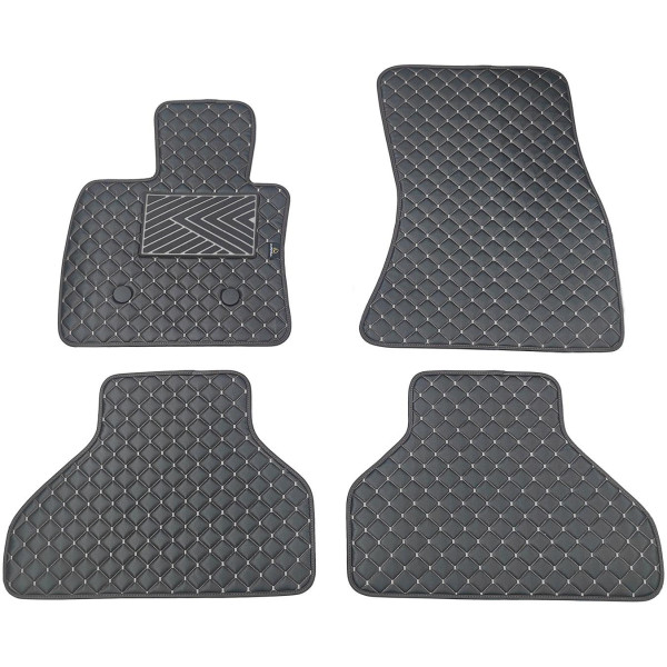 Eko ādas paklājiņi QuiltyMats BMW X5 2013-2018g. (F15) (Melna / pelēkas šuves)