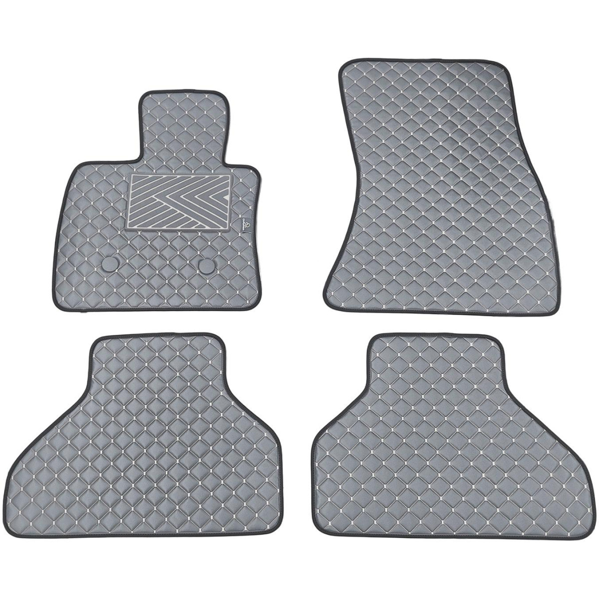 Eko ādas paklājiņi QuiltyMats BMW X5 2013-2018g. (F15) (Pelēks / pelēkas šuves)