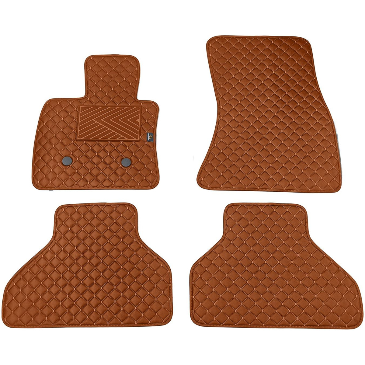 Eko ādas paklājiņi QuiltyMats BMW X5 2013-2018g. (F15) (Brūns / brūnas šuves)