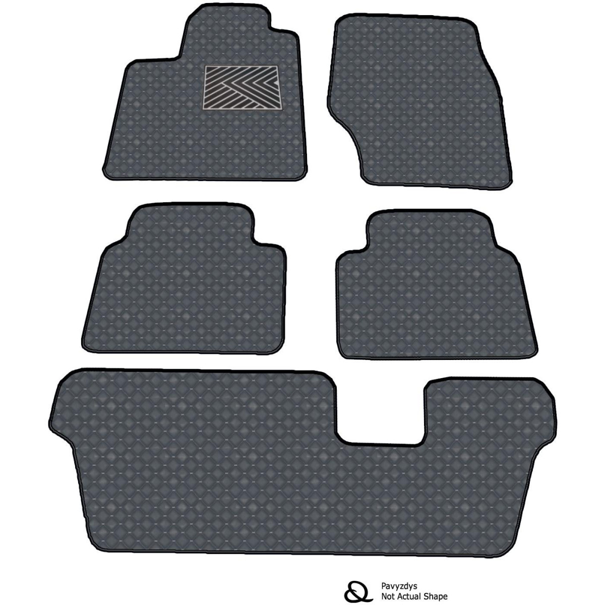Eko ādas paklājiņi QuiltyMats NISSAN QASHQAI+2 2008-2013g. (7v., I, II un III eilės) (Pelēks / pelēkas šuves)
