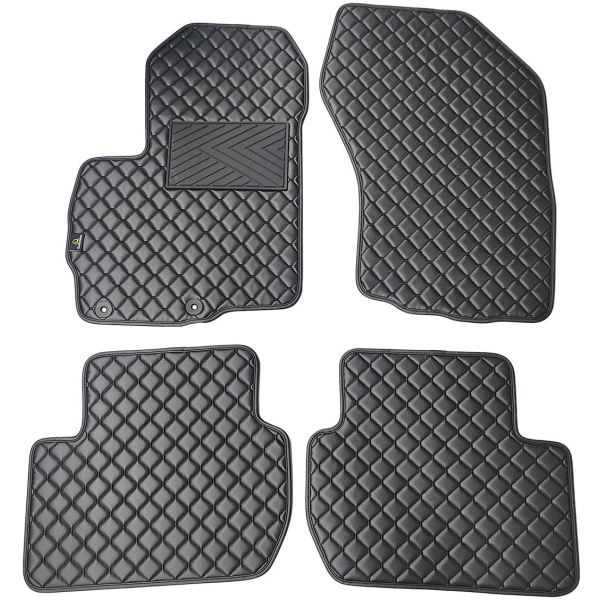 Eko ādas paklājiņi QuiltyMats CITROEN C-CROSSER 2007-2012g. (Melna / melnas šuves)