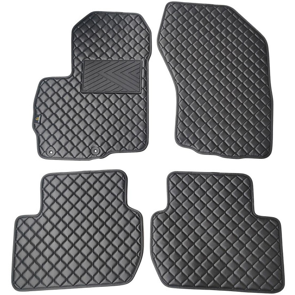 Eko ādas paklājiņi QuiltyMats CITROEN C-CROSSER 2007-2012g. (Melna / melnas šuves)
