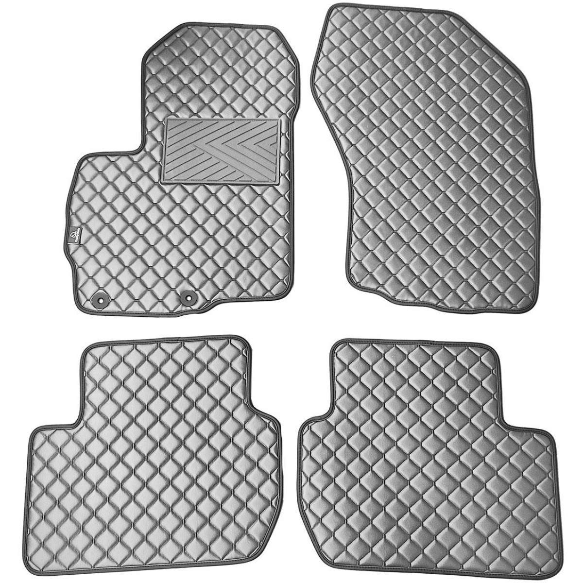 Eko ādas paklājiņi QuiltyMats CITROEN C-CROSSER 2007-2012g. (Pelēks / pelēkas šuves)