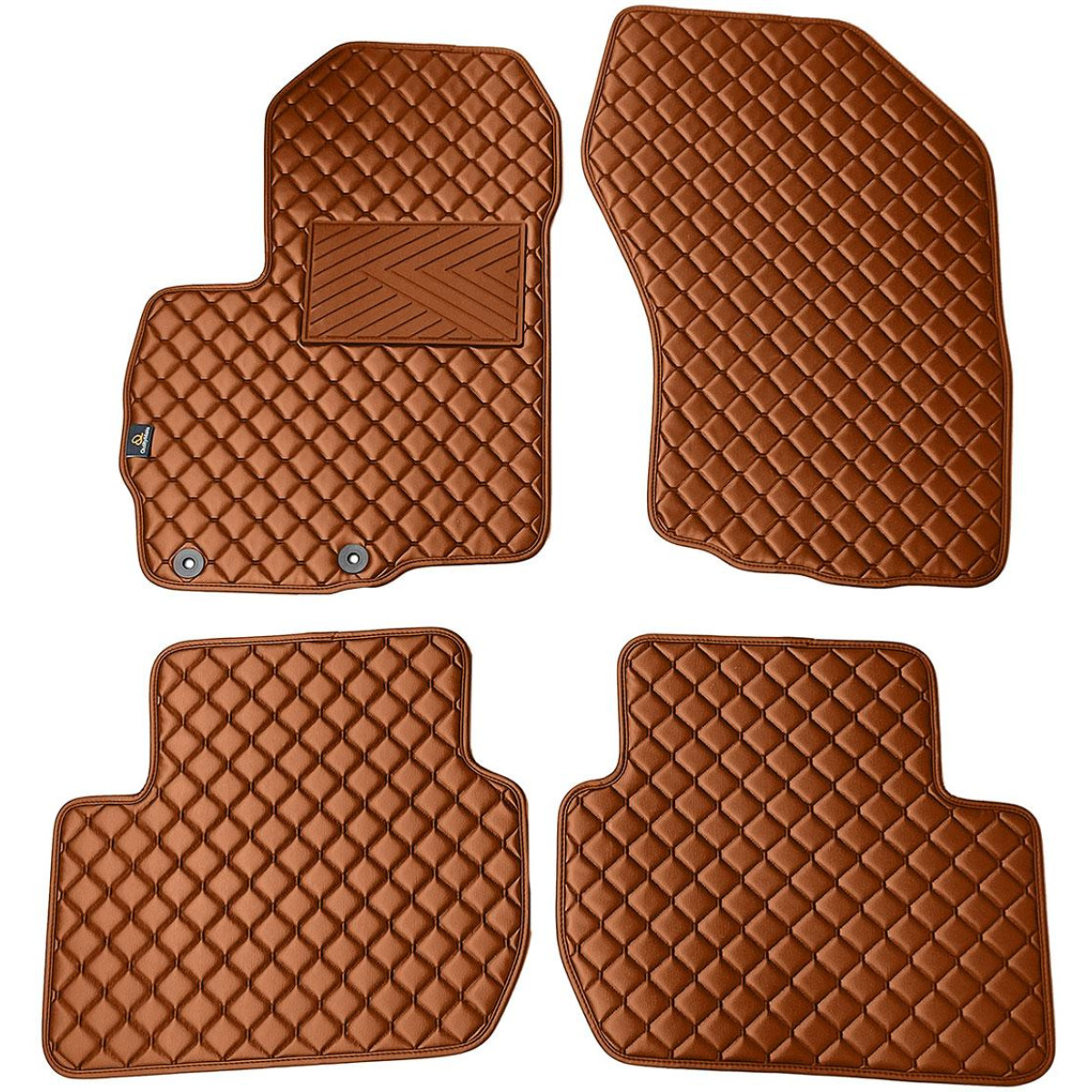 Eko ādas paklājiņi QuiltyMats CITROEN C-CROSSER 2007-2012g. (Brūns / brūnas šuves)