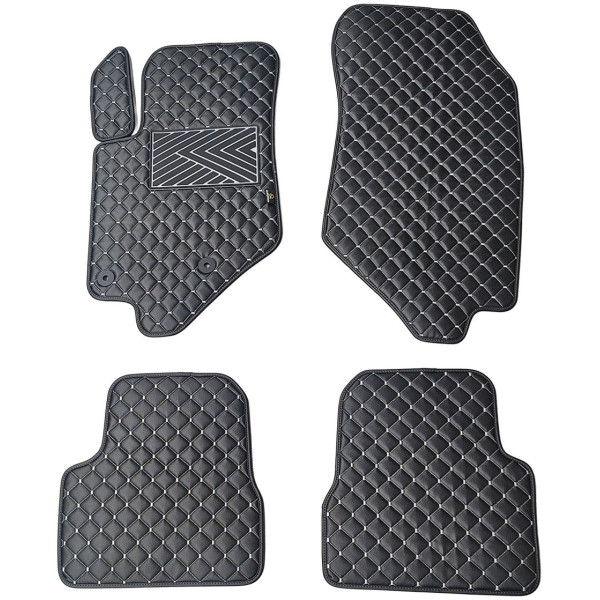 Eko ādas paklājiņi QuiltyMats PEUGEOT 2008 no 2019g. (Melna / pelēkas šuves)