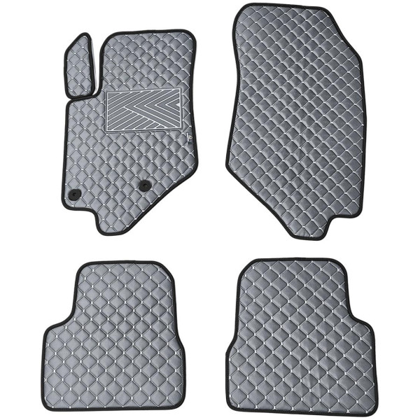 Eko ādas paklājiņi QuiltyMats PEUGEOT 2008 no 2019g. (Pelēks / pelēkas šuves)