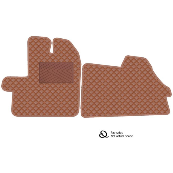 Eko ādas paklājiņi QuiltyMats VOLKSWAGEN CRAFTER no 2017g. (3 vietu) (Brūns / brūnas šuves)