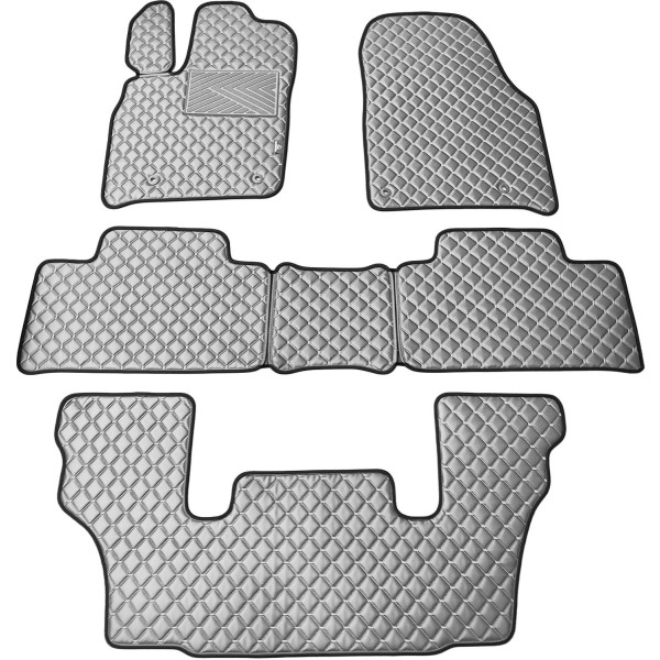 Eko ādas paklājiņi QuiltyMats DODGE DURANGO no 2011g. (I, II un III eilės 6v.) (Pelēks / pelēkas šuves)
