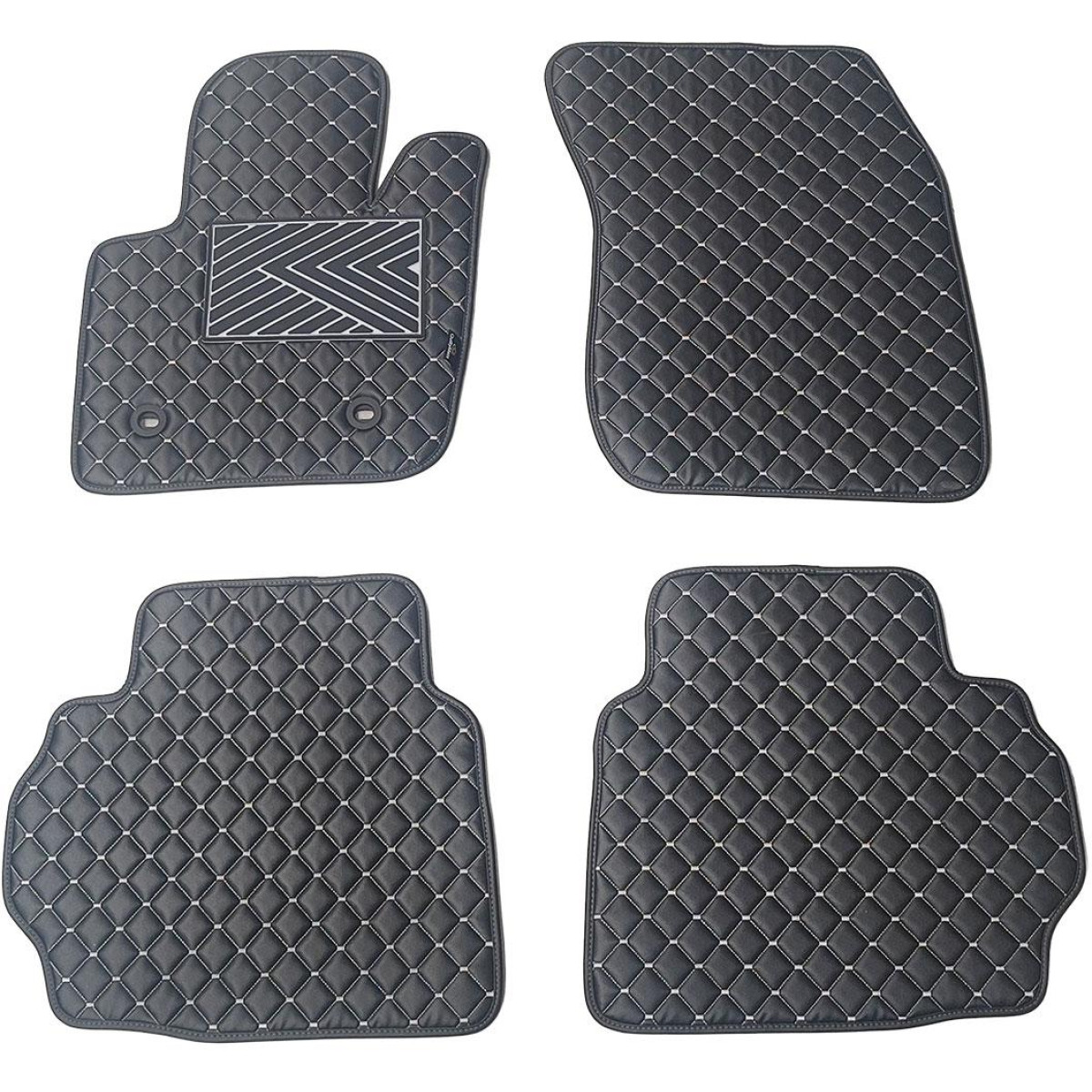 Eko ādas paklājiņi QuiltyMats FORD MONDEO 2014-2022g. (Melna / pelēkas šuves)