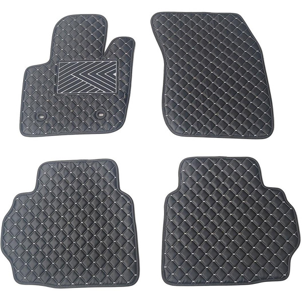 Eko ādas paklājiņi QuiltyMats FORD MONDEO 2014-2022g. (Melna / pelēkas šuves)