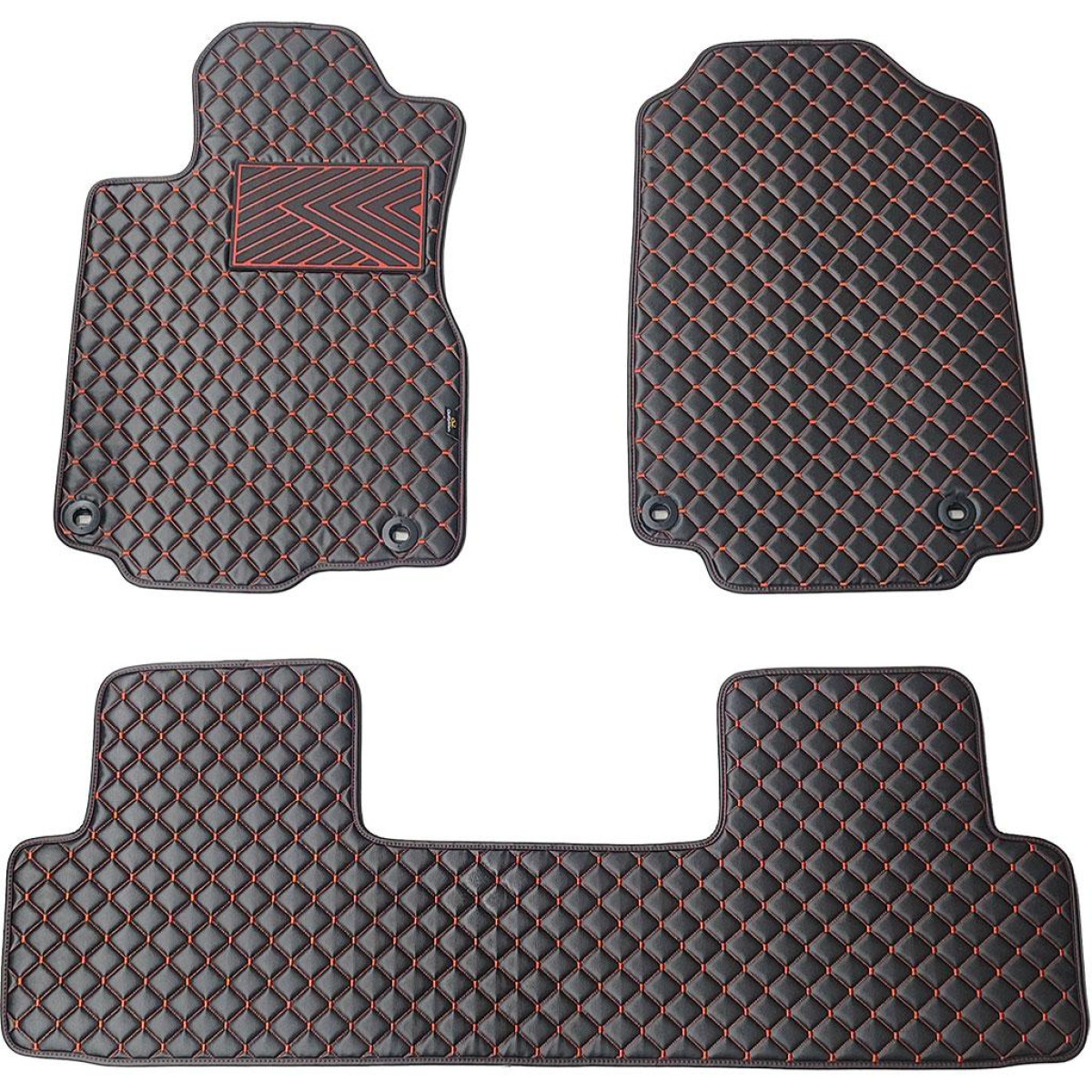 Eko ādas paklājiņi QuiltyMats HONDA CR-V 2012-2016g. (USA) (Melna / sarkanas šuves)