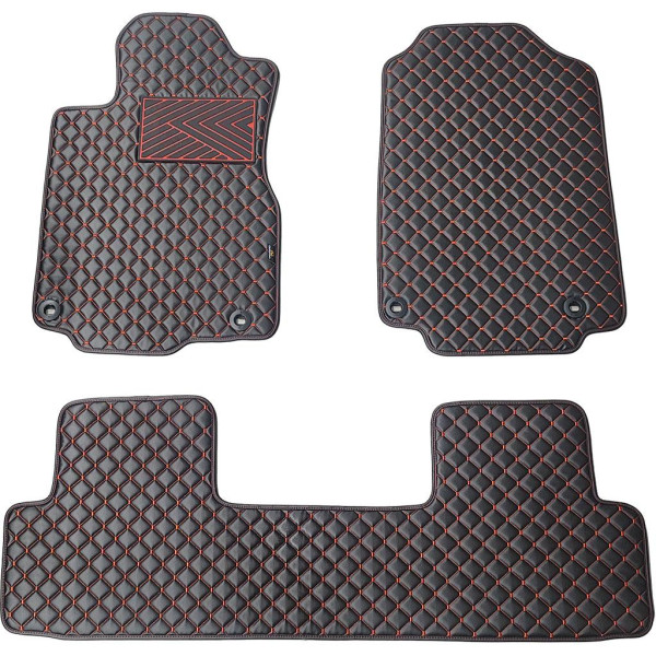 Eko ādas paklājiņi QuiltyMats HONDA CR-V 2012-2016g. (USA) (Melna / sarkanas šuves)