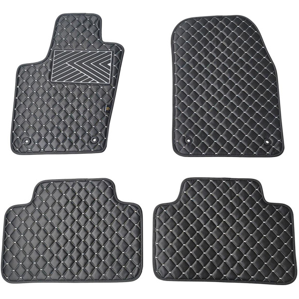 Eko ādas paklājiņi QuiltyMats JEEP GRAND CHEROKEE 2010-2020g. (Melna / pelēkas šuves)