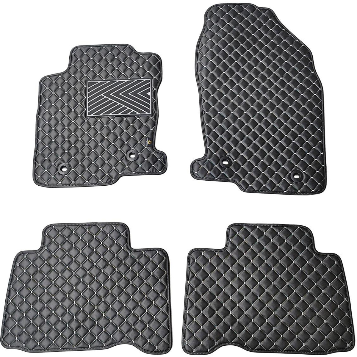 Eko ādas paklājiņi QuiltyMats LEXUS NX 2014-2021g. (Melna / pelēkas šuves)