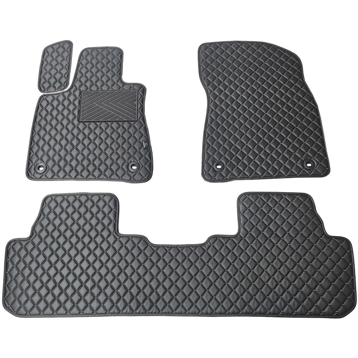 Eko ādas paklājiņi QuiltyMats LEXUS RX 2015-2022g. (Melna / melnas šuves)