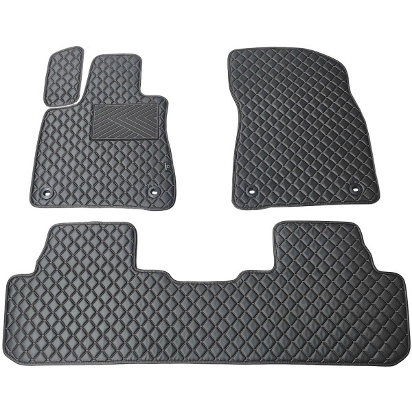 Eko ādas paklājiņi QuiltyMats LEXUS RX 2015-2022g. (Melna / melnas šuves)