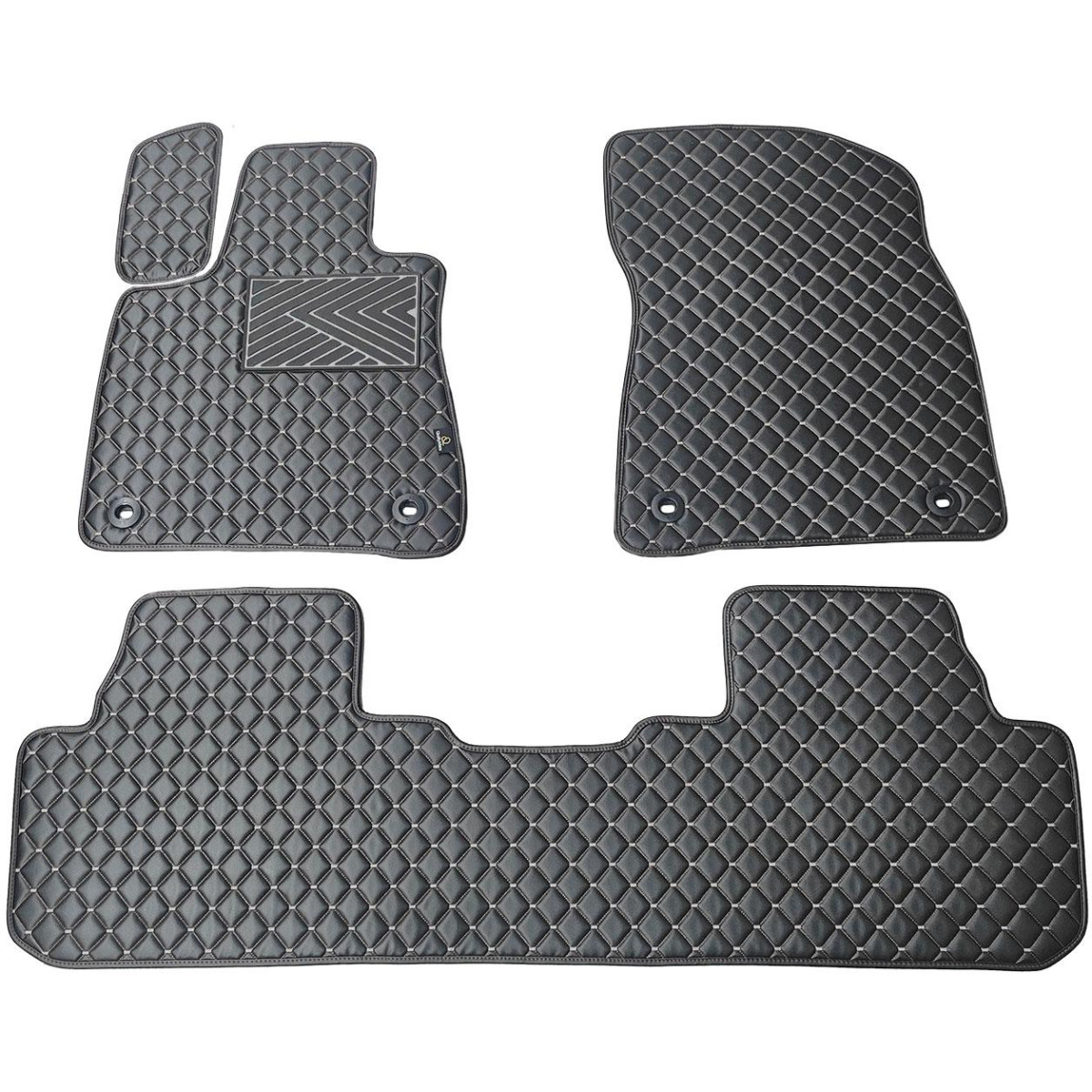 Eko ādas paklājiņi QuiltyMats LEXUS RX 2015-2022g. (Melna / pelēkas šuves)