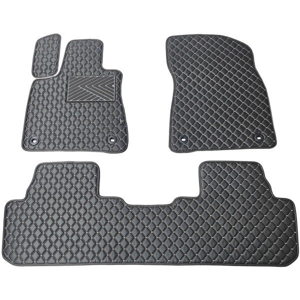Eko ādas paklājiņi QuiltyMats LEXUS RX 2015-2022g. (Melna / pelēkas šuves)