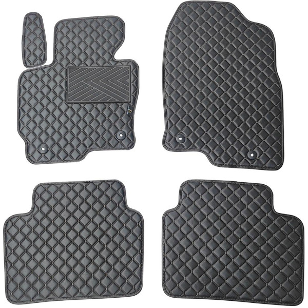 Eko ādas paklājiņi QuiltyMats MAZDA CX-5 2012-2016g. (Melna / melnas šuves)